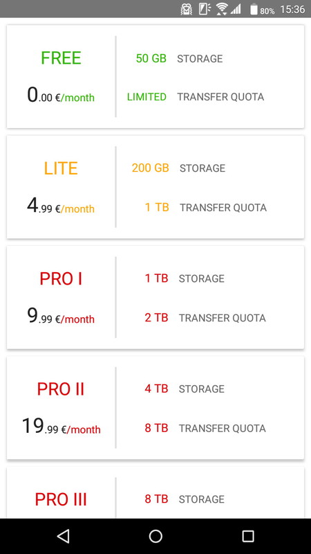 有料プランは4種類。月額4.99ユーロから