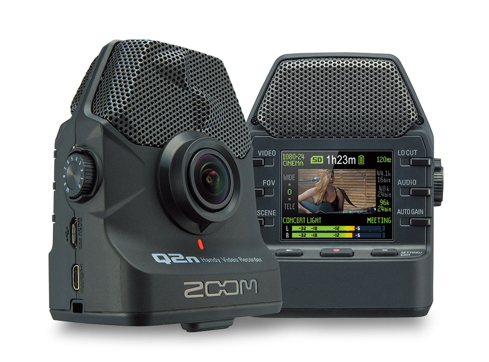 ZOOMのHandy Video Recorder「Q2n」。音楽演奏を高音質で録画するというビデオカメラシリーズで、オプション類も豊富。ホットシューアダプターなんかもあるようです。実勢価格は2万円前後。※画像はメーカーウェブサイトより抜粋。
