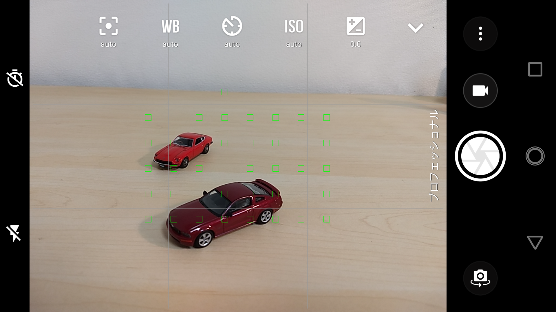 少しわかりにくいが、複数の箇所にフォーカスが合っていることがファインダー内で確認できる