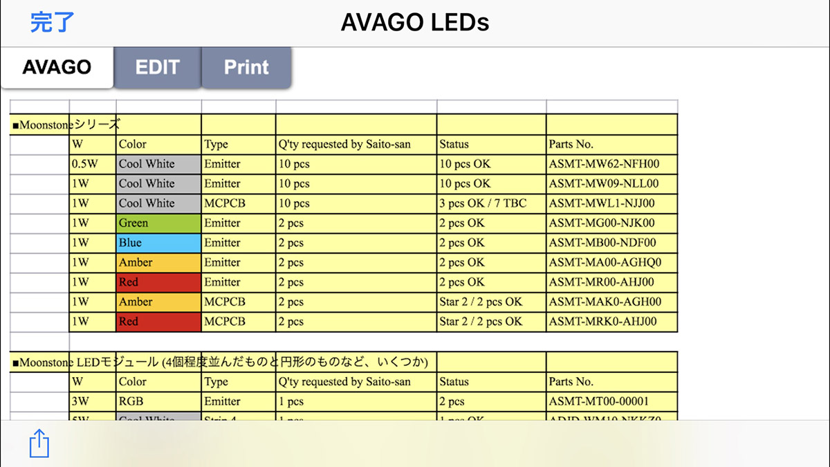 それぞれPDF、.XLS形式のファイルを開いた様子。ファイルは共有やコピーなどもできます。