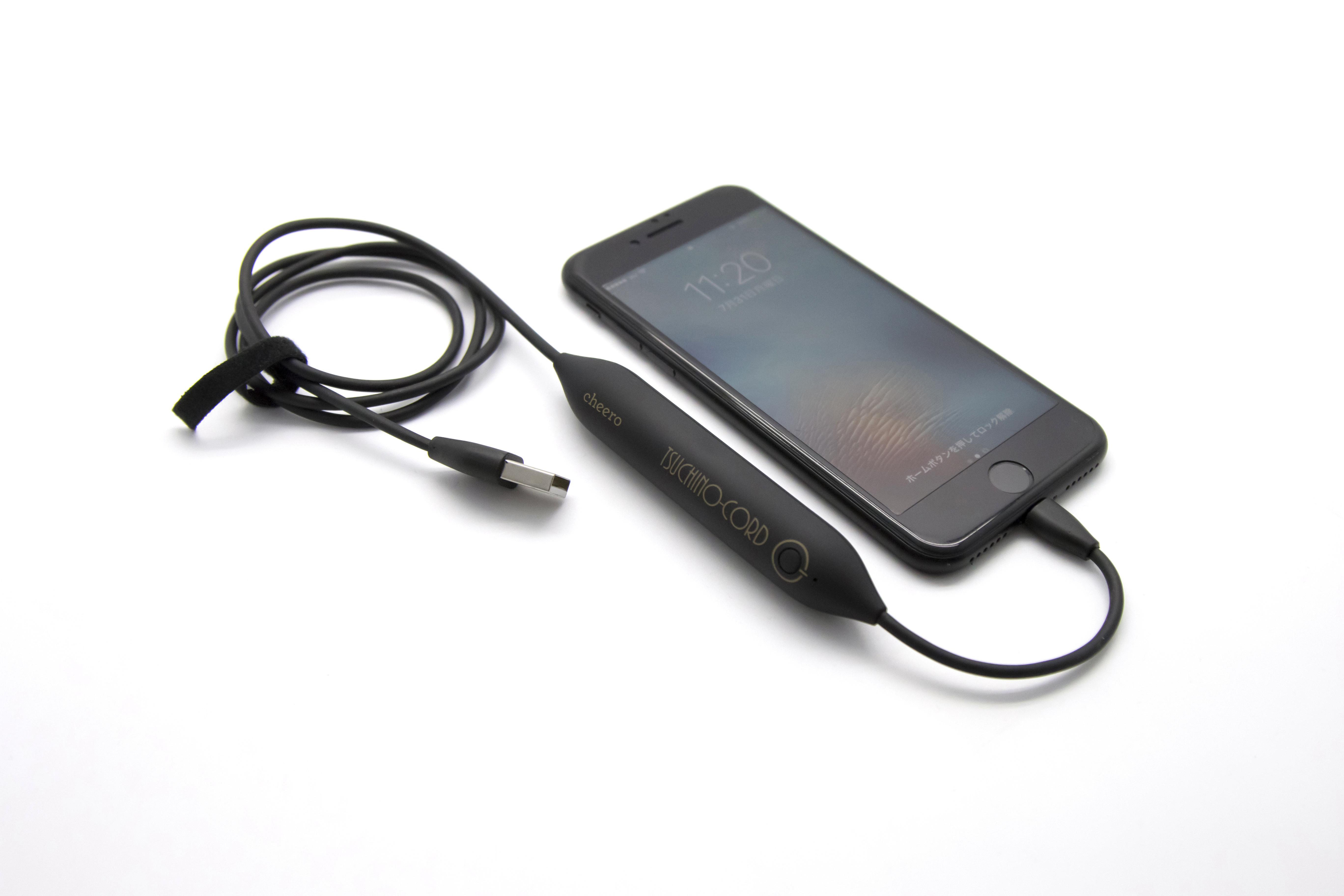 モバイルバッテリー搭載の2in1ケーブル「cheero Tsuchino-cord 450mAh」