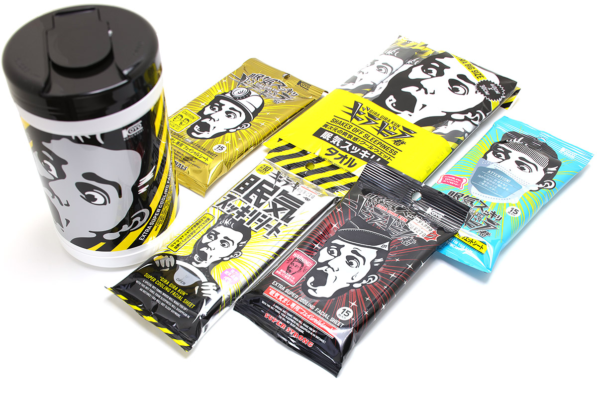 「ギラギラ君」シリーズ各種。主に高速道路のサービスエリア売店やパーキングエリア売店で販売されています。カーショップで売られていることも。