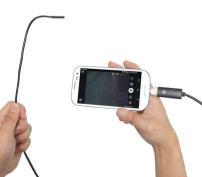 「Android/PC 両対応 5.5mm 径内視鏡ケーブル 2m 形状記憶タイプ」