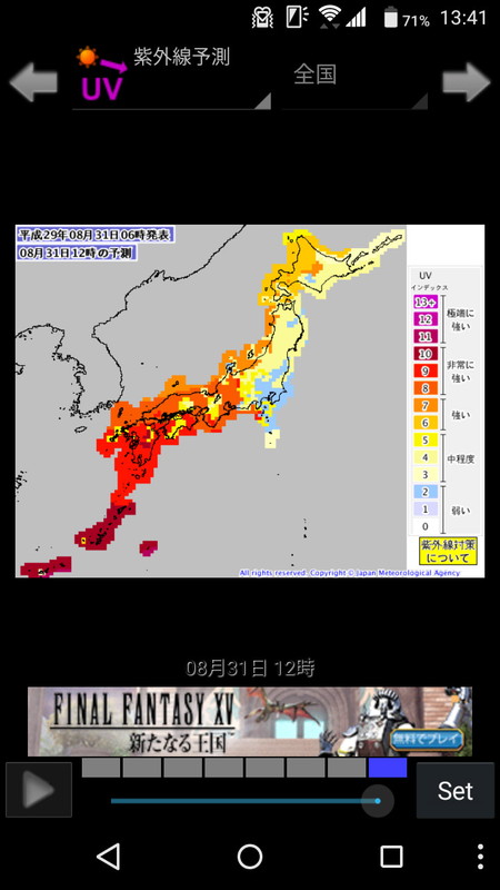 紫外線量予測を見てお出かけ時の服装の参考に
