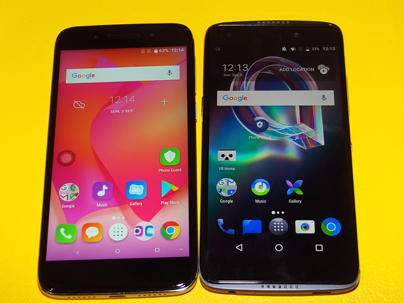 「alcatel IDOL 5」（写真左）と、「alcatel IDOL 5S」（写真右）。ディスプレイサイズは同じだ
