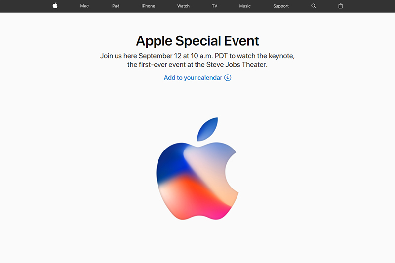 「Apple Special Event」予告ページ