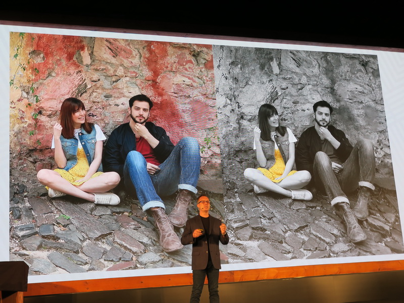 被写体の特定の服などにのみ色を付け、その他をモノクロで撮影するモードも用意される