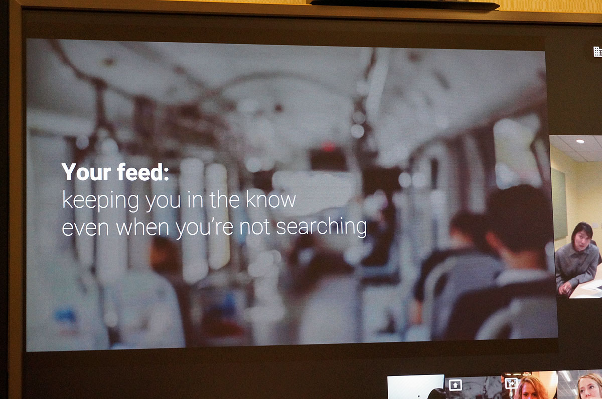 ユーザーが検索しない間でも情報を配信してくれるのが「フィード」だ（keeping you in the know even when you are not searching）