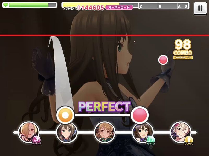 iPad Proだとノーツの頂点がちょっと下がっているように感じる<br>©BANDAI NAMCO Entertainment Inc.