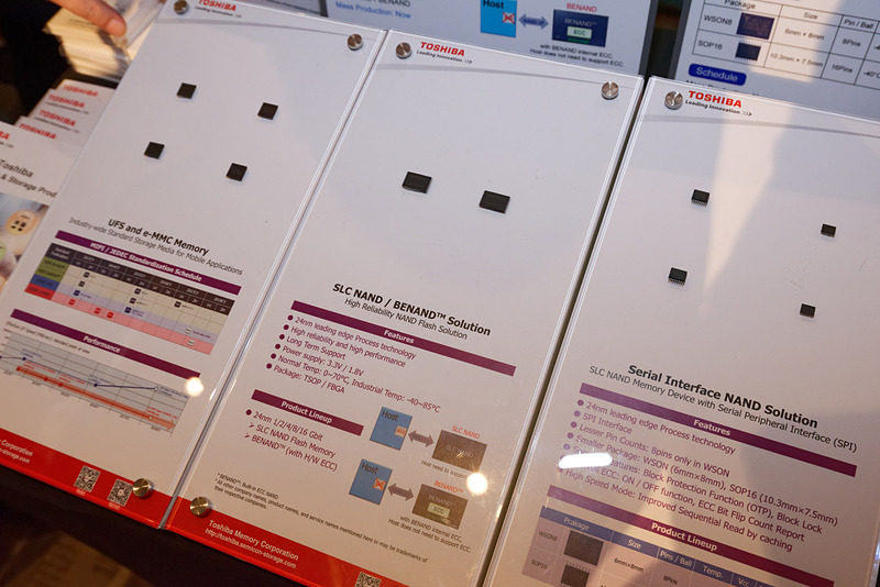 UFS準拠の3D積層技術を用いた64層の製品を2017年から量産している同社。2017年末からそのメモリを搭載したスマートフォンが登場する予定。2018年には96層に到達するという