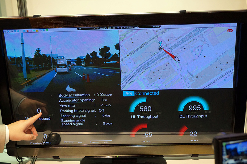 速度などのクルマの情報を得られる。通信速度は1Gbps近くを達成