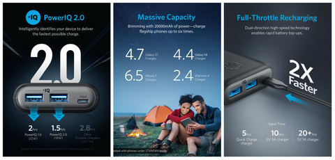 値下げ【新品】ANKERPowerCoreIII20000モバイルバッテリー2個 Anker モバイルバッテリー PowerCore Speed 20000mAh 第2世代 大