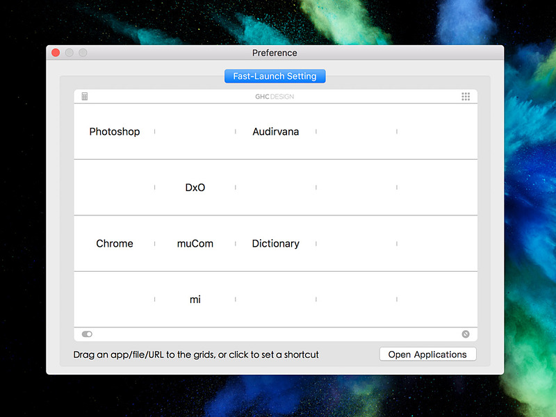 ランチャー機能の設定画面。アプリ名しか表示しない簡素なものだが、表示する文字列は自由に編集できる
