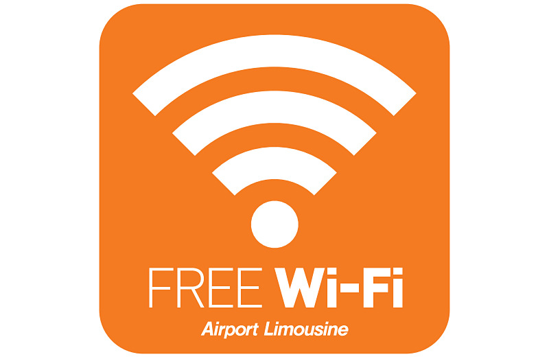 「Limousine Bus Free Wi-Fサービス」のエリアサイン