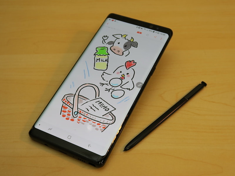 Galaxy Note8の魅力と言えば、やはり、Sペンによる手書き入力。こんなイラストも簡単に描ける