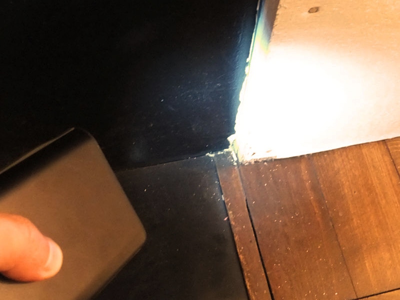 LEDライトを付けたところ。十分な明るさがあった