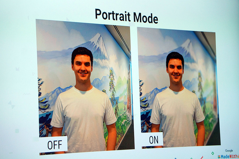 PixelのポートレートモードをOFF（左）、ON（右）で比べる