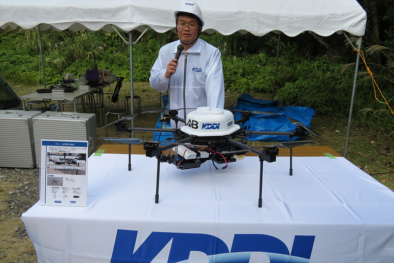 今回の実証実験ではエンルートラボのドローンが使用されていた