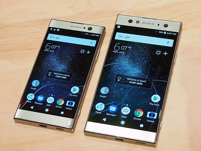 CESに出展されていた「Xperia XA2」（左）と「Xperia XA2 Ultra」（右）の2機種