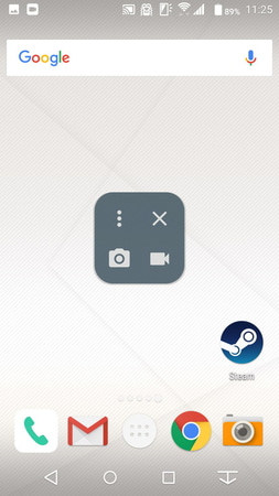 起動すると画面に操作パネルがポップアップ