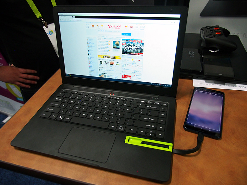 筆者所有のMate 10 Proを接続。ただし、タッチパッドがうまく機能せず、スマホ側を使って操作した