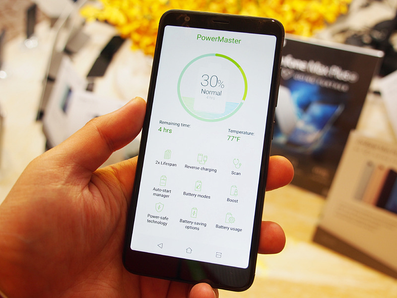 バッテリーは4130mAhと大容量。バッテリー関連機能をまとめた「PowerMaster」アプリも内蔵する