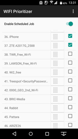 使わないアクセスポイントはチェックを外すことで自動接続しなくなる