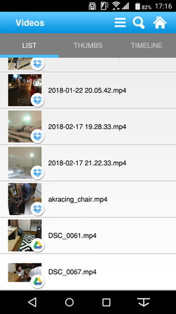 登録しているクラウドサービスの全動画ファイルを一覧