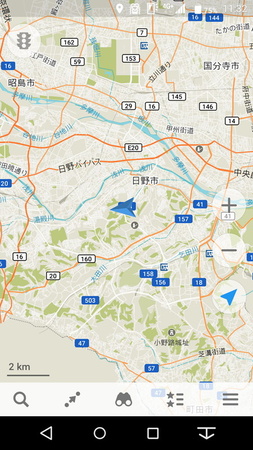 道路や地形を網羅した地図を見られる
