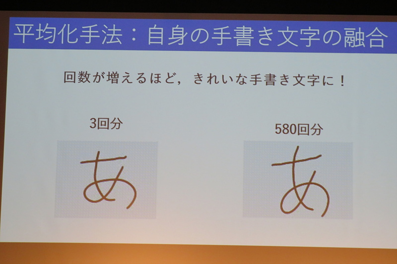 手書き文字を平均化することで、きれいな文字を出力できる「mojirage」