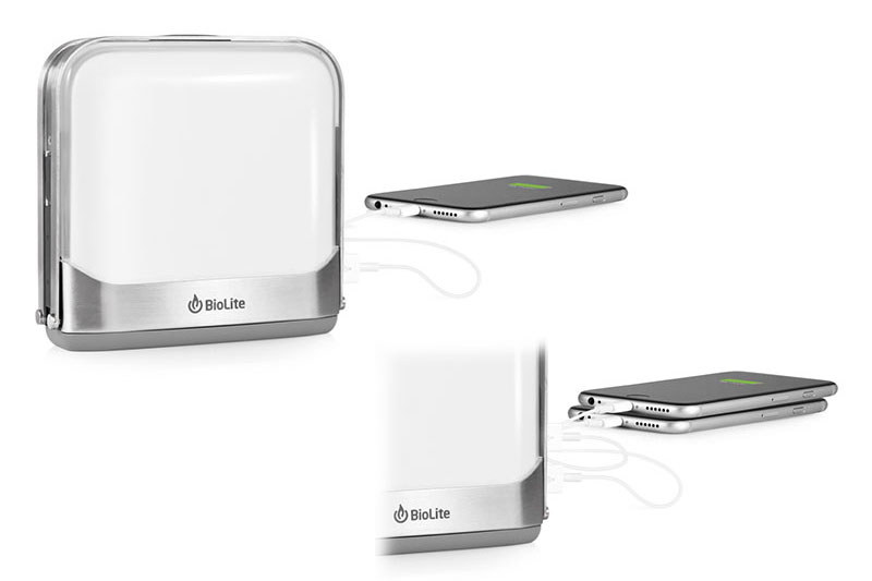 2つの給電用USBポートを備えたモバイルバッテリーとしても使えて、2台の端末を同時に充電できます。バッテリー容量はBaseLanternが7800mAh、BaseLantern XLが12000mAh。