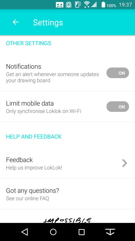 誰かが書き込んだ時に通知したり、Wi-Fi接続時のみ同期したり、といった設定が可能