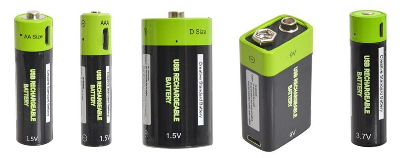 「充電器不要！USB充電できる乾電池」