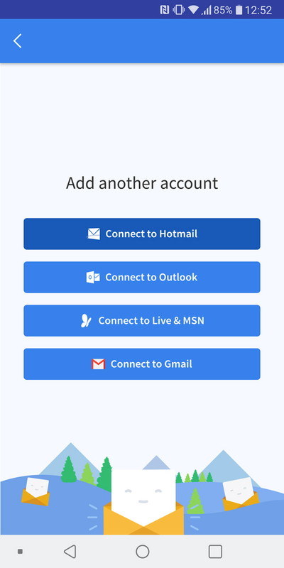 一番上の「Unified Inbox」で全アカウントの受信メールを閲覧できる