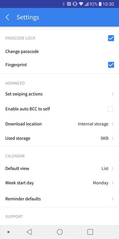 設定画面で「Passcode Lock」と「Fingerprint」にチェックを入れると、パスコード（PIN）や指紋認証でアプリを起動するようになる
