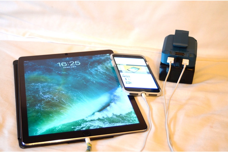 5V/2.1A出力なので、タブレットにも充電可能です