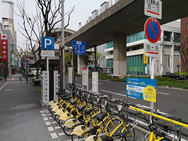 モノレール駅付近に設置されたポート