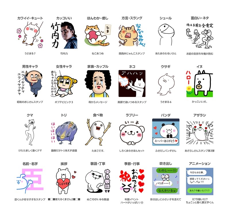 キャンペーン対象となるクリエイターズスタンプ