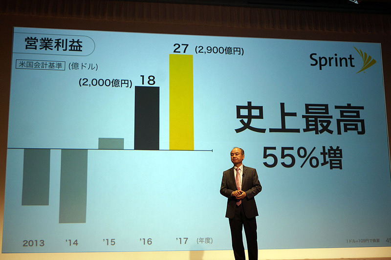 T-mobileとスプリントのトップが握手する場面を紹介