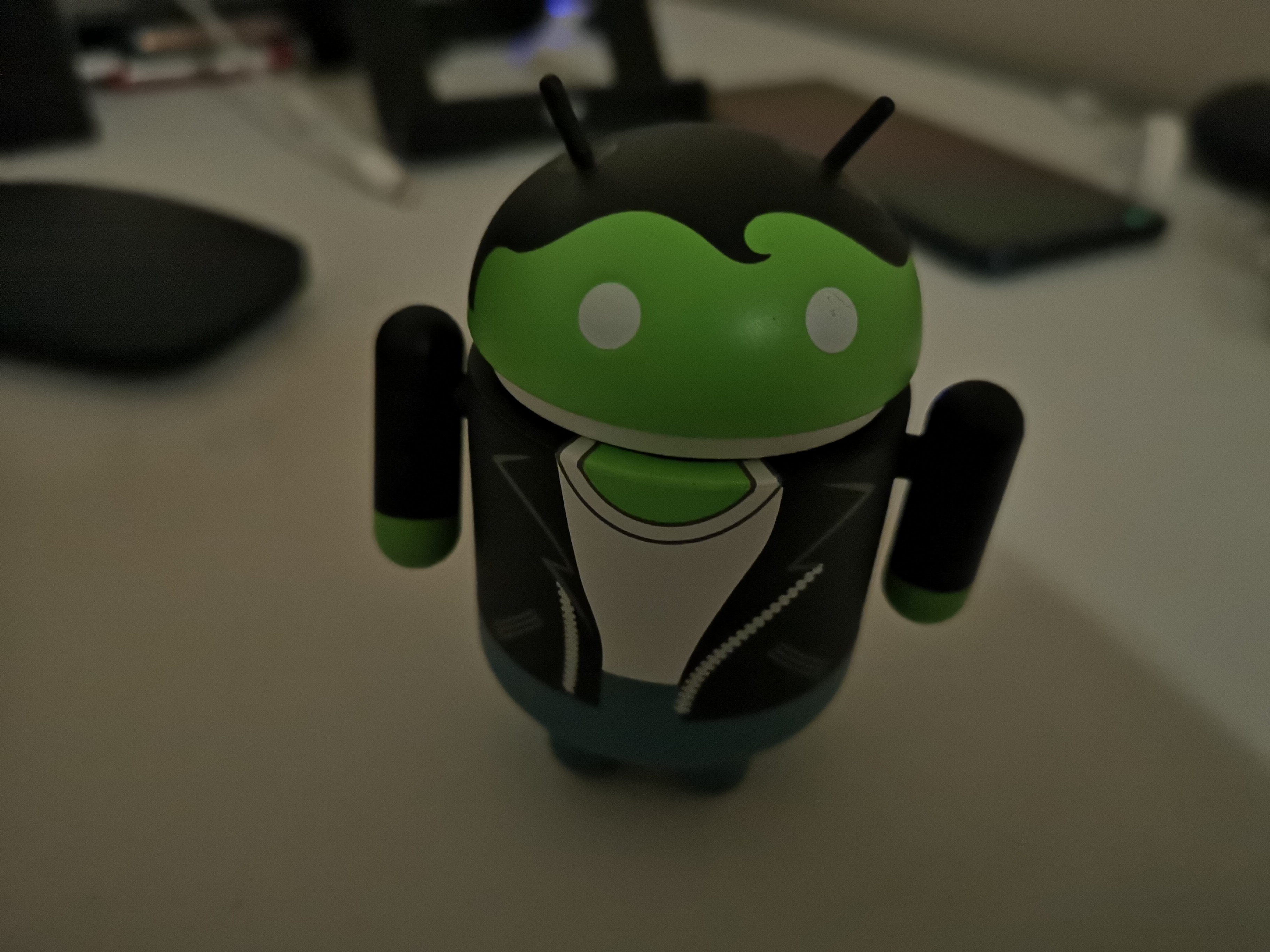 他の機種だとノイズだらけになる真っ暗な場所で撮っても、それなりにディテールが分かる（夜間モードで撮影）