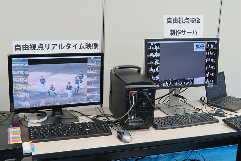 左側が実際の映像、右側が3Dデータに変換された映像