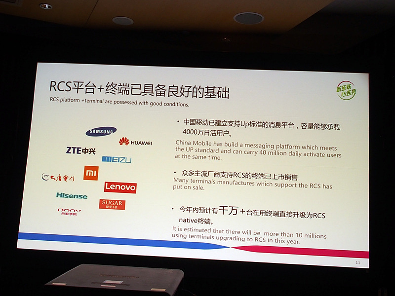 中国移動もRCSの導入を強力に推進。2019年はRCS元年になると意気込む