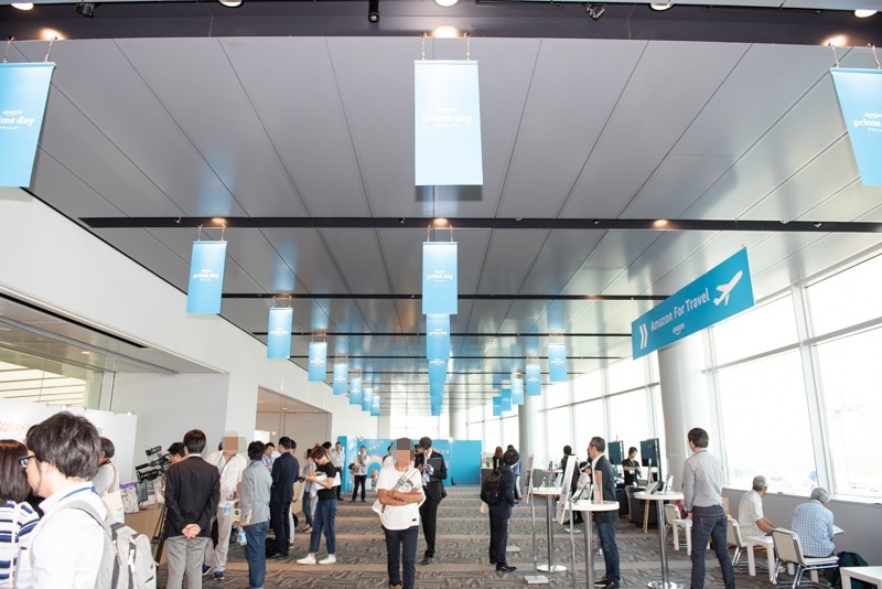 羽田空港 第2旅客ターミナル 5階の展望デッキでの体験イベントブースの様子