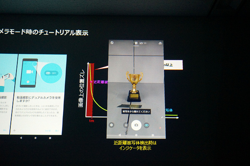 1m以内の被写体を撮ろうとすると離れるよう案内される