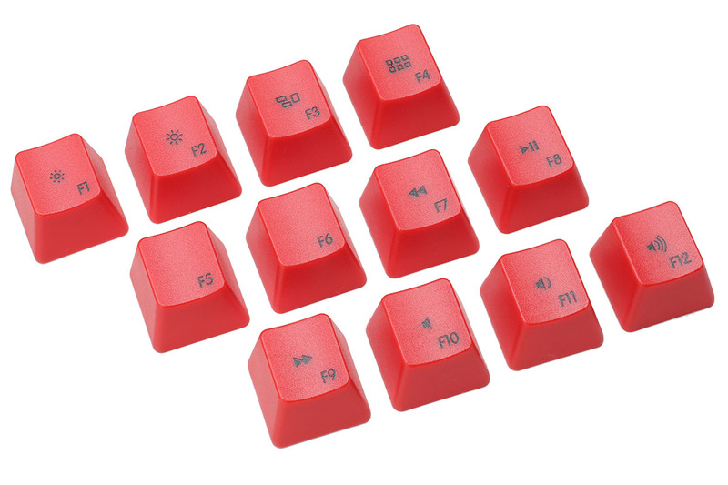 左はMac用修飾キー（modifier key/モディファイアキー）の「option」と「command」。WASD Keyboardsでは「<a href="https://www.wasdkeyboards.com/index.php/products/keycap-mod-packs/os-cherry-mx-keycaps-set-of-2.html" class="strong bn" target="_blank">"OS" Cherry MX Keycap set</a>」として各種OS用修飾キーが売られており、刻印色とキーキャップ色を選べるほか、キーサイズを2種（R1 1×1.25・R1 1×1）から選べます。お値段は1個でUS6ドル。右はMac用のメディアキー「<a href="http://www.wasdkeyboards.com/index.php/products/keycap-mod-packs/mac-hotkey-shortcuts-cherry-mx-keycap-set.html" class="strong bn" target="_blank">Mac Hotkey Media Shortcuts Cherry MX Keycap Set （12 R4 1×1）</a>」。お値段は一式12個セットでUS15ドル。これも刻印色とキーキャップ色が選べます。キーキャップのサイズなどについてはWASD Keyboardsに<a href="https://support.wasdkeyboards.com/hc/en-us/articles/115009701328-Keycap-Size-Compatibility" class="strong bn" target="_blank">解説ページ</a>をご覧ください。