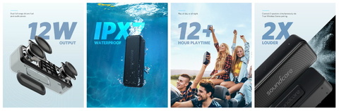 2台でステレオ再生できる防水Bluetoothスピーカー、Ankerから