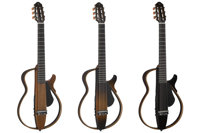 ヤマハの「サイレントギター」シリーズの「SLG200N」。カラーはナチュラル、タバコブラウンサンバースト、トランスルーセントブラックがあり、メーカー希望税別小売価格は7万3000円。弦の響きを電気的に増幅するタイプのアコースティックギターで、エレアコの範疇になると思います。