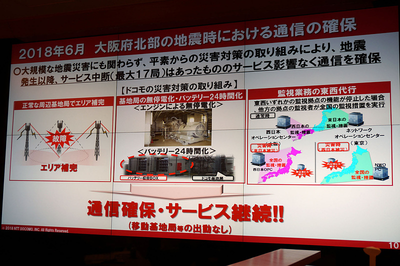 大阪府北部地震では、災害対策によりサービス品質へ影響はなかった