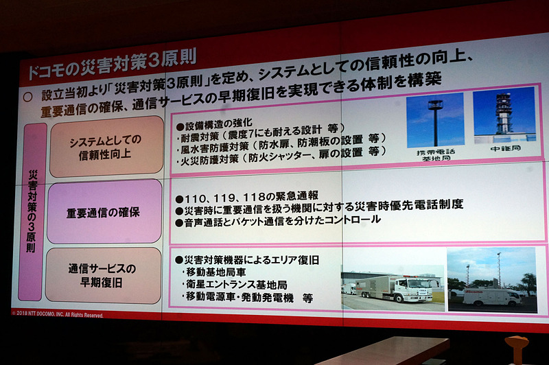 ドコモの災害対策3原則