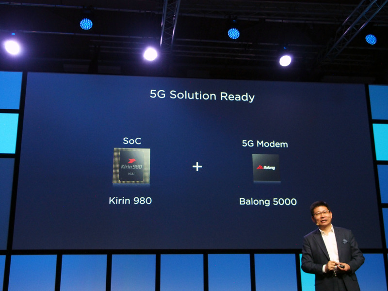 Kirin 980は、5Gモデムと組み合わせることもできる